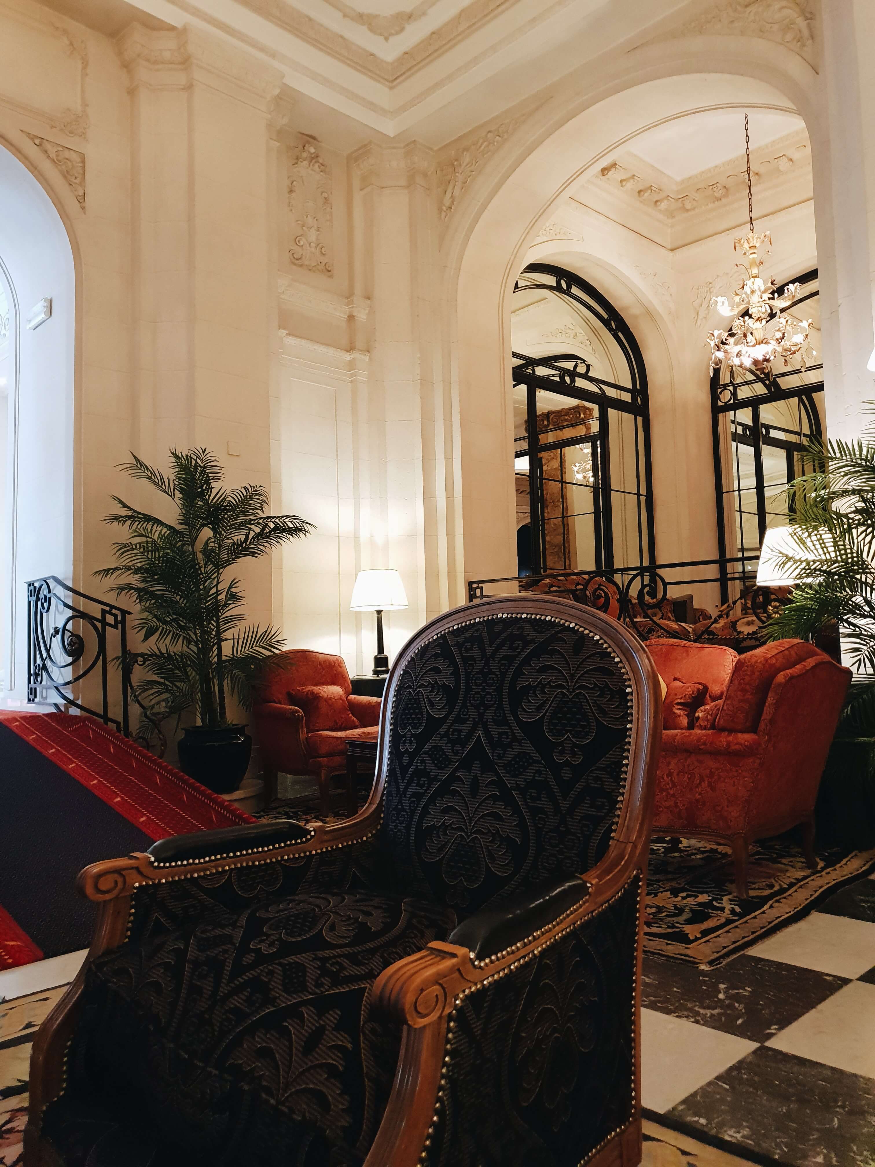 Fancy hotel lobby